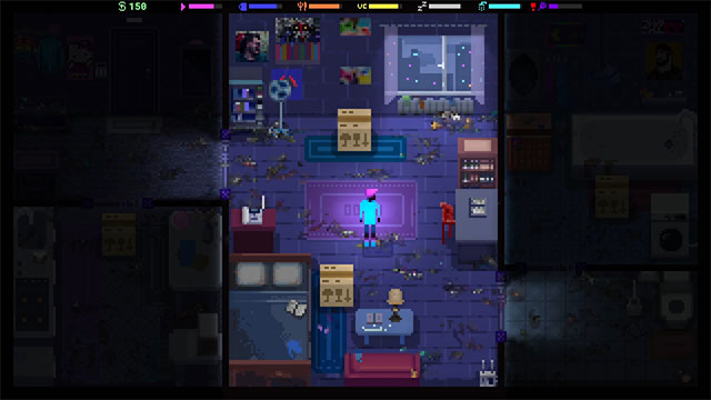 Bối cảnh của Hikikomori Life game là 1 căn phòng độc lập với ánh sáng neon yếu ớt và âm nhạc dễ chịu