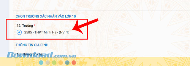 Chọn trường THPT đăng ký tuyển sinh
