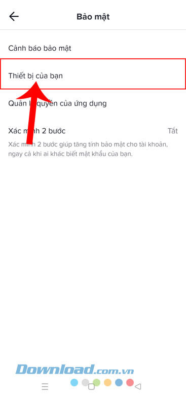 Ấn vào mục Thiết bị của bạn