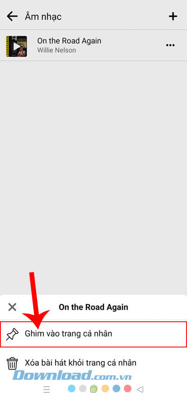 Nhấn vào mục Ghim vào trang cá nhân