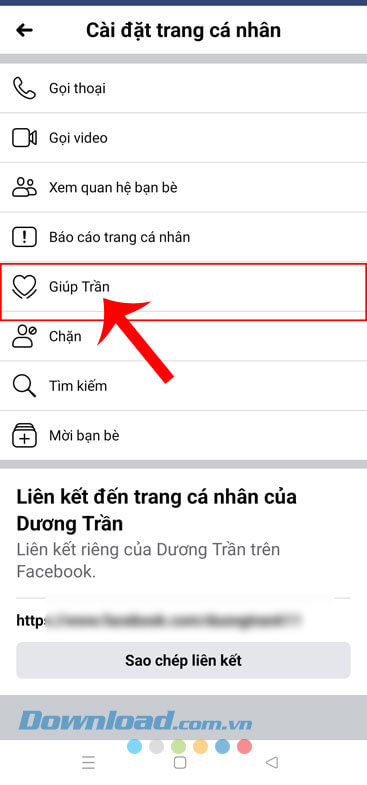Nhấn vào mục Giúp