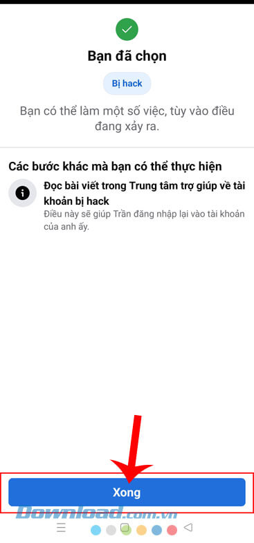 Nhấn vào nút Xong