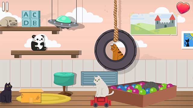 Chú mèo Trắng đang chờ bạn ở một trong vô số căn phòng trong ngôi nhà