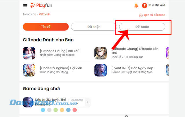 Nhấp chuột vào nút Đổi code