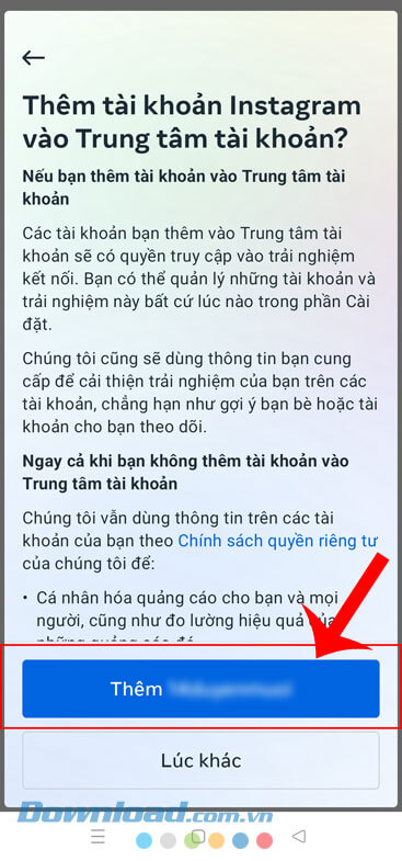 Ấn vào nút Thêm