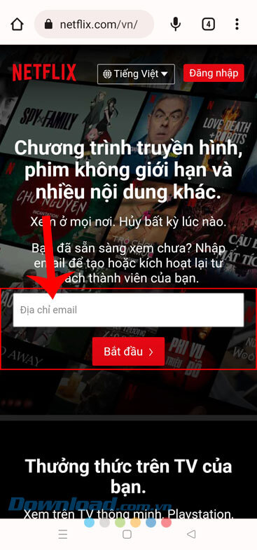 Nhập địa chỉ email