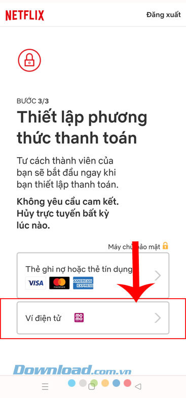 Chọn ví điện tử MoMo