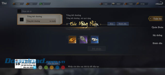 Chạm vào bất kỳ vị trí nào trên màn hình