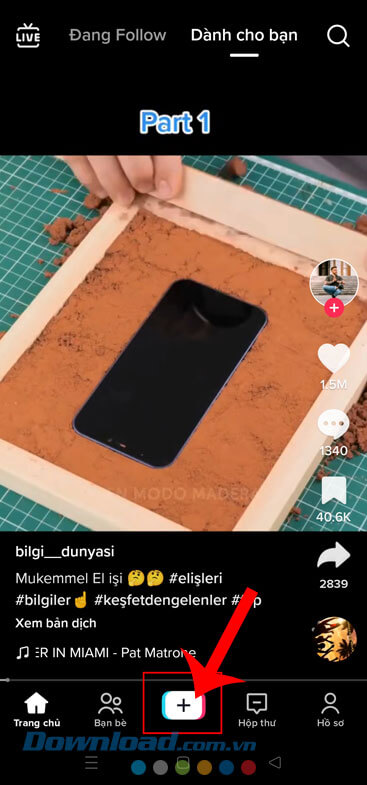 Ấn vào biểu tượng dấu "+"