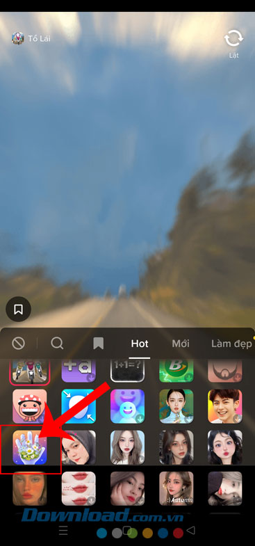 Nhấn vào logo hiệu ứng Tay ma thuật