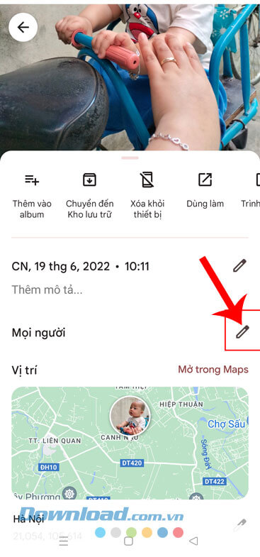 Ấn vào biểu tượng chiếc bút