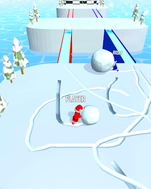Snow Race là một game lăn bóng tuyết xây cầu thú vị 