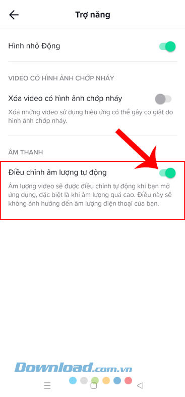 Tắt công tác mục Điều chỉnh âm lượng tự động.