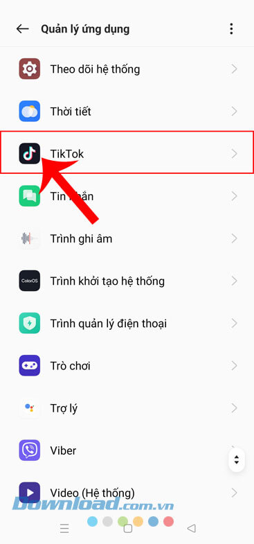 Chọn ứng dụng TikTok