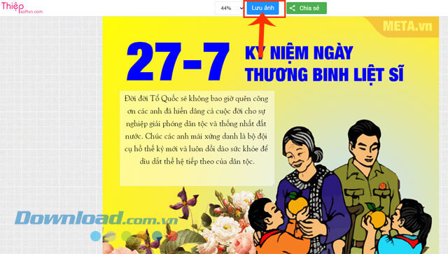 Click chuột vào nút Lưu ảnh