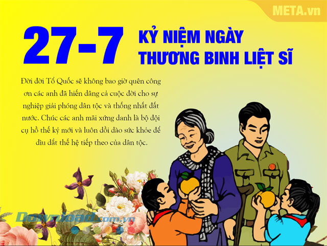 Thiệp cảm ơn ngày Thương binh liệt sĩ 27/7 