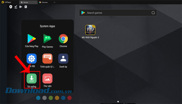 Mở mục Tải xuống