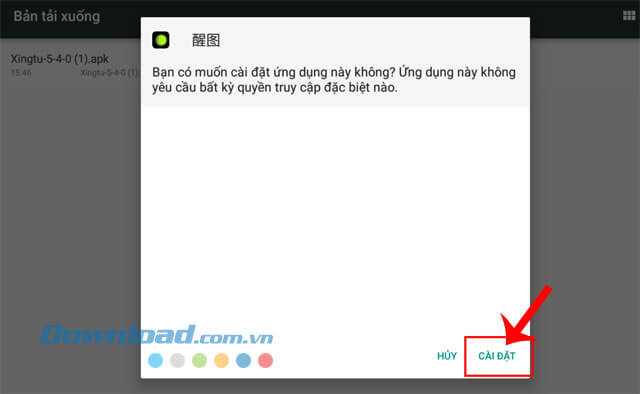 Nhấp chuột vào nút Cài đặt