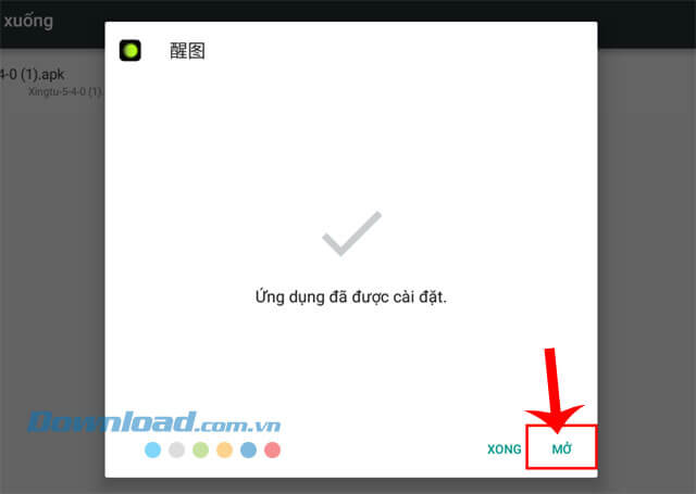 Click chuột vào nút Mở