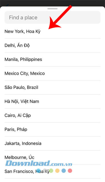 Chọn thành phố bạn đang ở