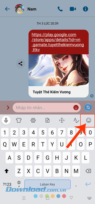 Chạm vào biểu tượng khuôn mặt
