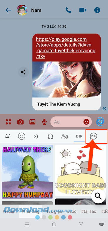 Nhấn vào biểu tượng ứng dụng Zalo