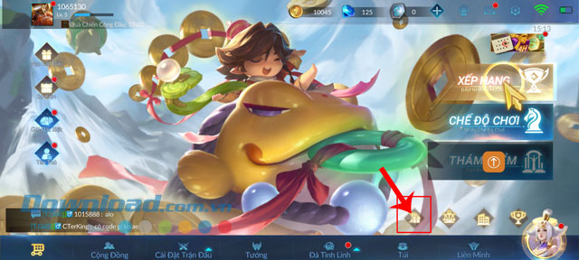 Ấn vào biểu tượng hộp quà