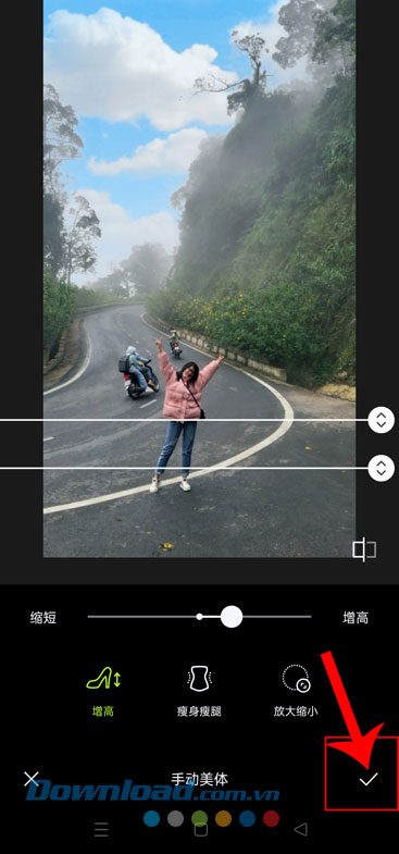 Ấn vào biểu tượng dấu tick