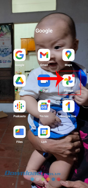 Mở ứng dụng Google Photos