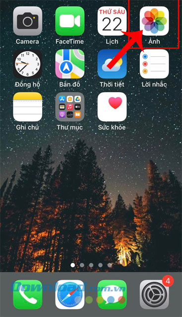 Mở ứng dụng Thư viện ảnh