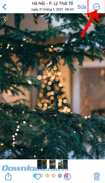 Ấn vào biểu tượng dấu ba chấm