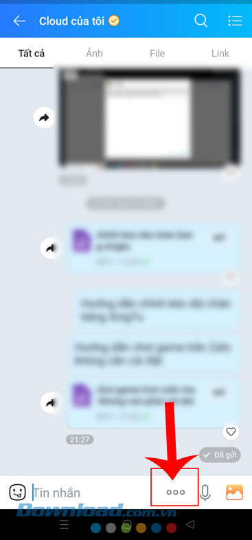 Ấn vào biểu tượng dấu ba chấm