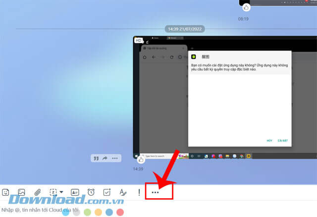 Nhấp chuột vào biểu tượng dấu ba chấm