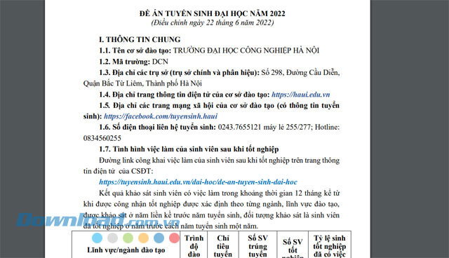 Xem đề án tuyển sinh vào các trường Đại học - Cao đẳng