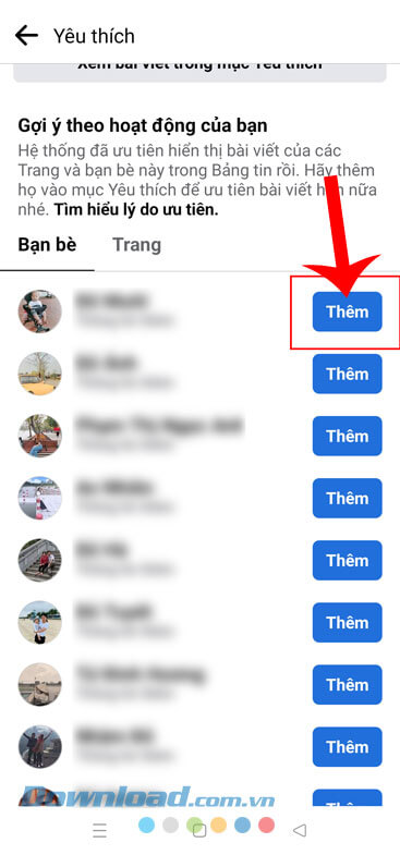 Chạm vào nút Thêm