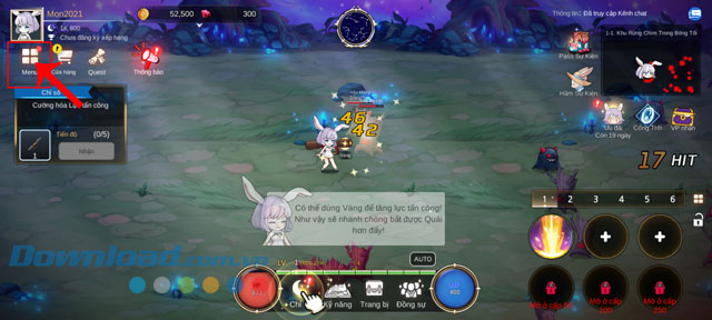 Nhấn vào mục Menu