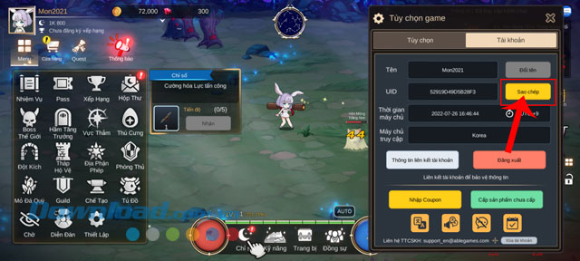 Nhấn vào nút Sao chép