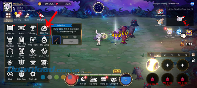 Ấn vào mục Hộp thư