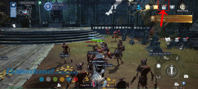 Ấn vào biểu tượng hộp quà