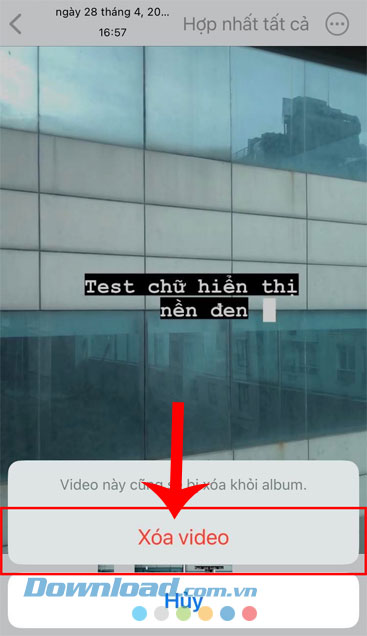 Ấn vào nút Xóa ảnh, video