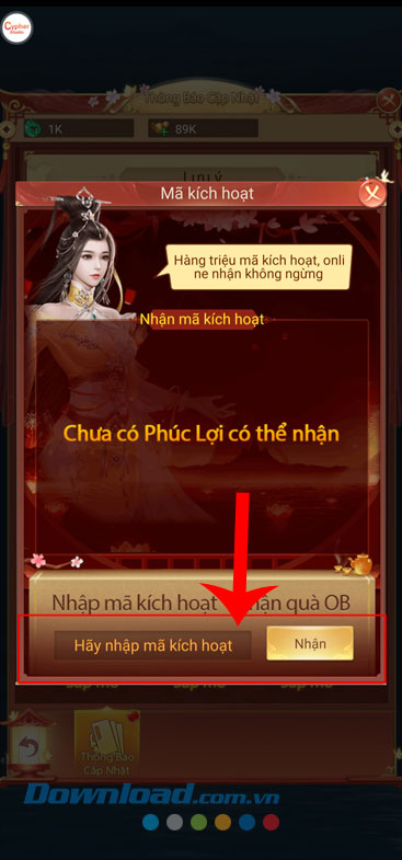 Nhập mã code