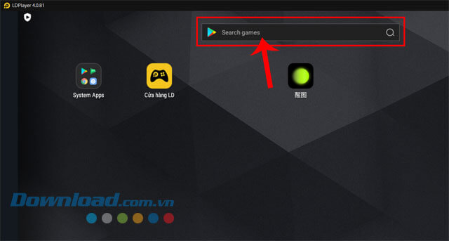 Click chuột vào khung tìm kiếm của Google Play