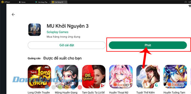 Nhấn vào nút Phát