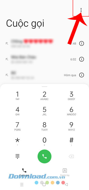 Nhấn vào biểu tượng dấu ba chấm