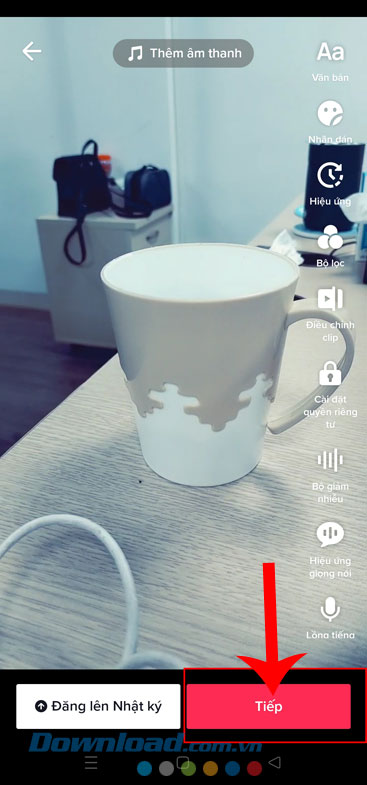 Nhấn vào nút Tiếp