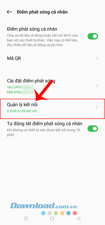 Ấn vào mục Quản lý kết nối