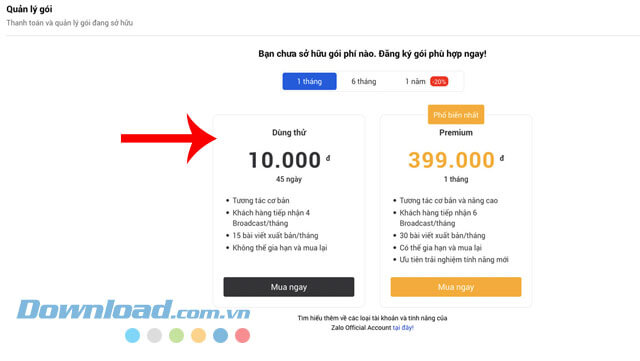 Nhấn vào nút Mua ngay