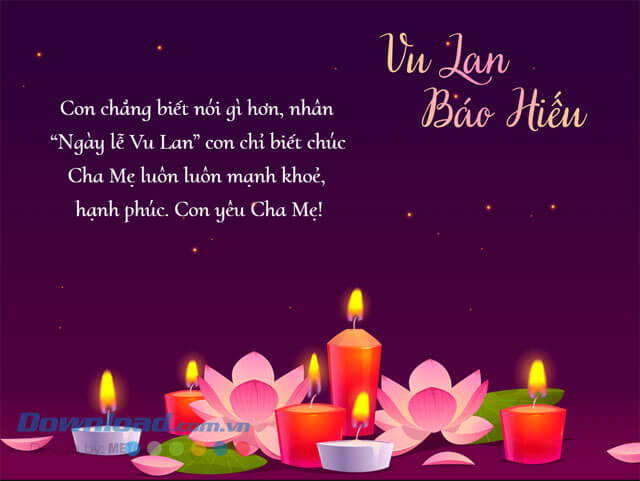 Thiệp chúc ngày Lễ Vu Lan Báo Hiếu