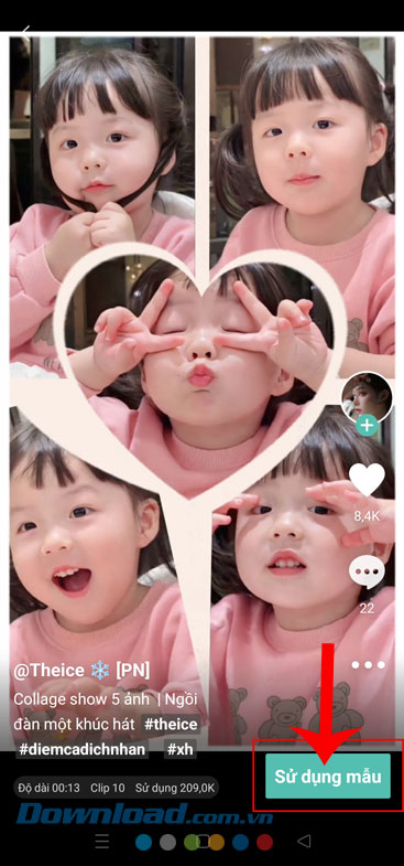 Ấn vào nút Sử dụng mẫu