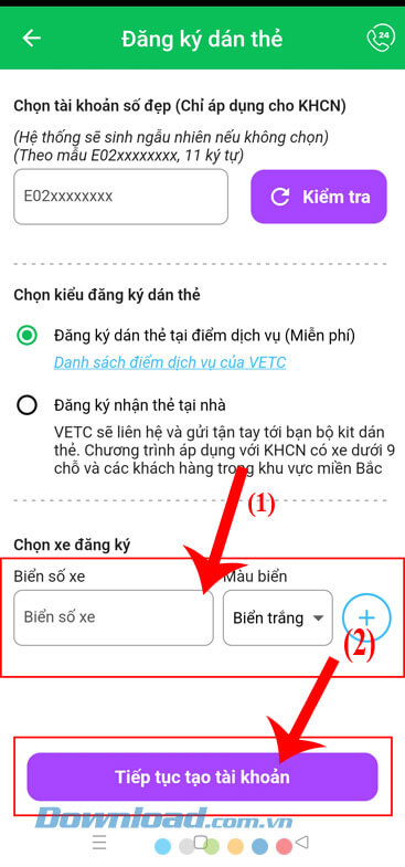 Nhập biển số xe, màu biển